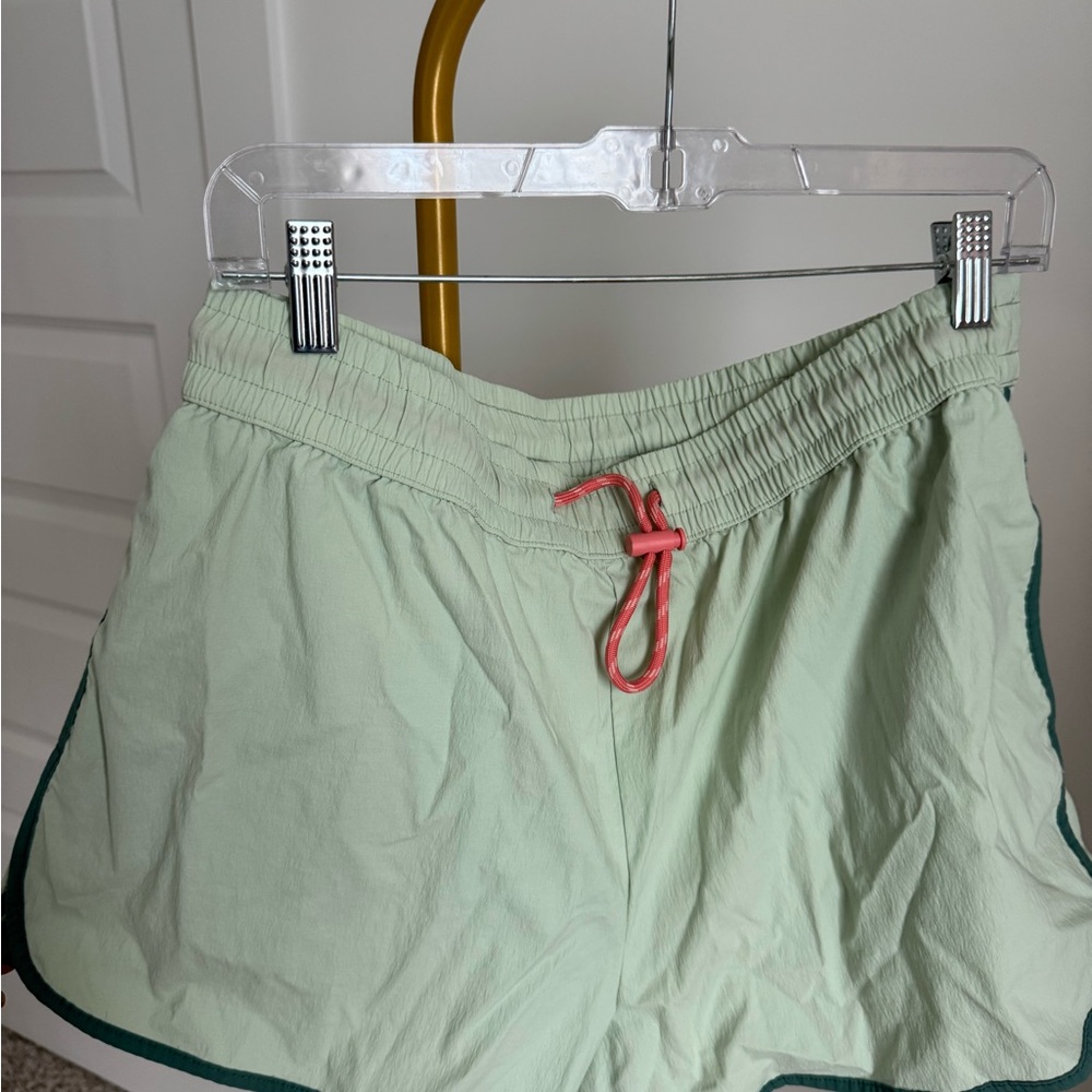 Wild Fable Green and Pink Athletic Shorts with Elastic Waistband